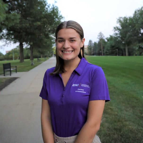 Heidi in a purple polo