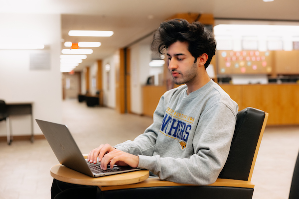 Student on a laptop