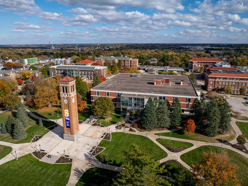 Aerial view of campus